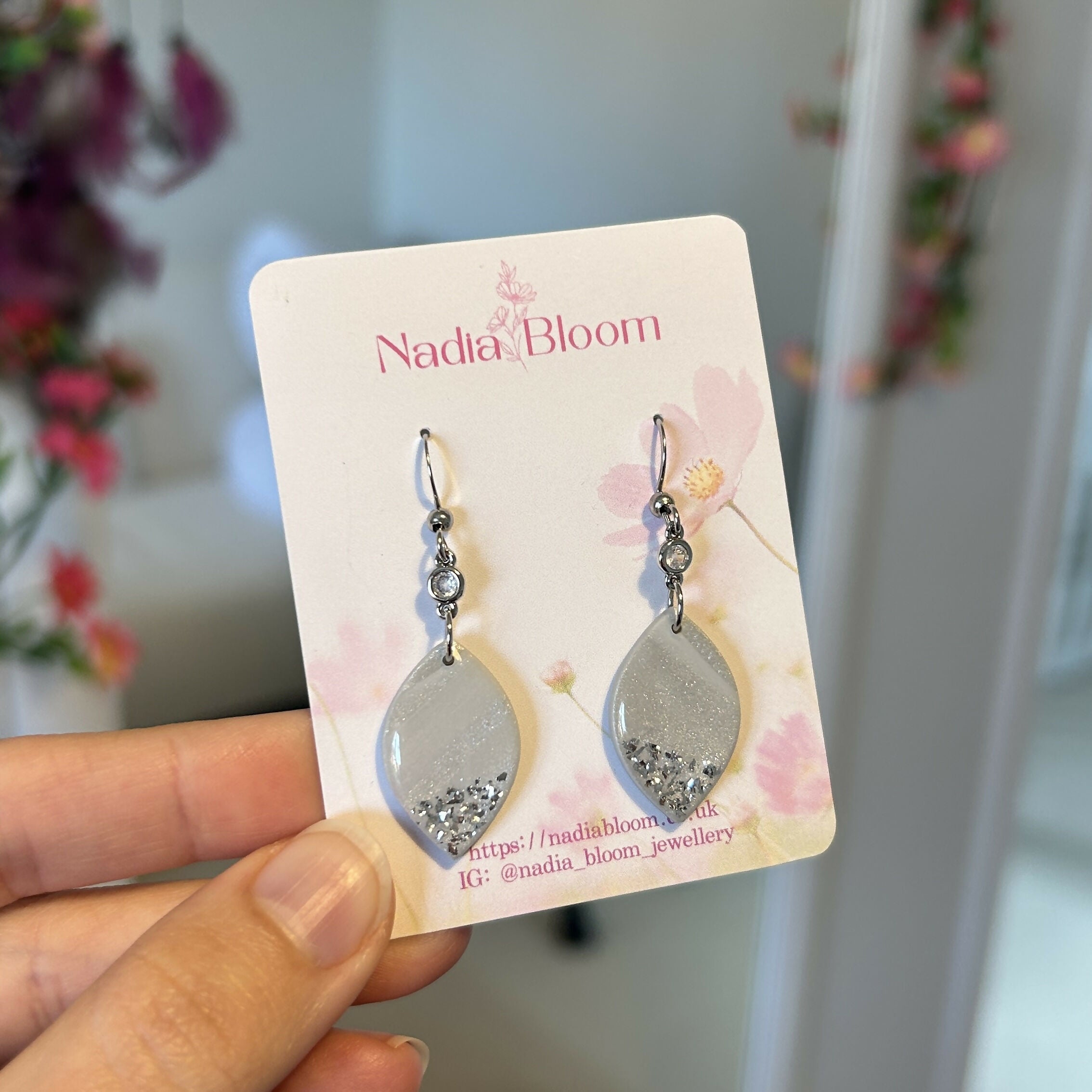 Grey polymer clay Earrings
