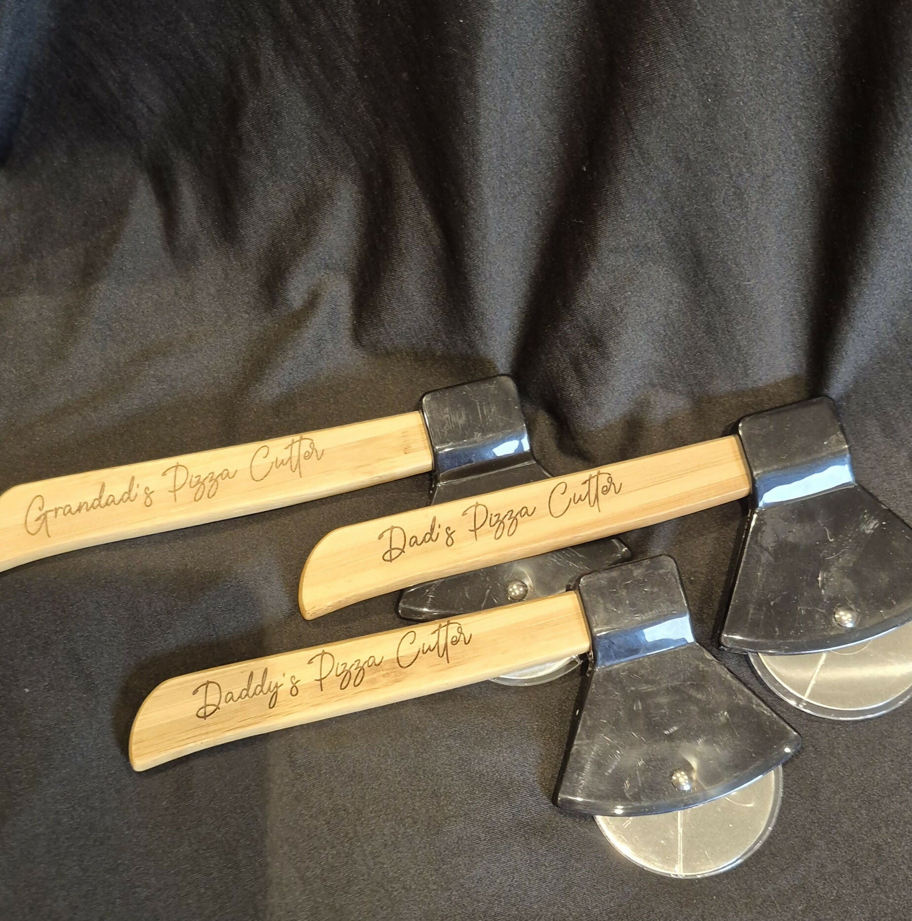 Bamboo Axed Shaped Pizza Cutter - Dad, Daddys, Grandads