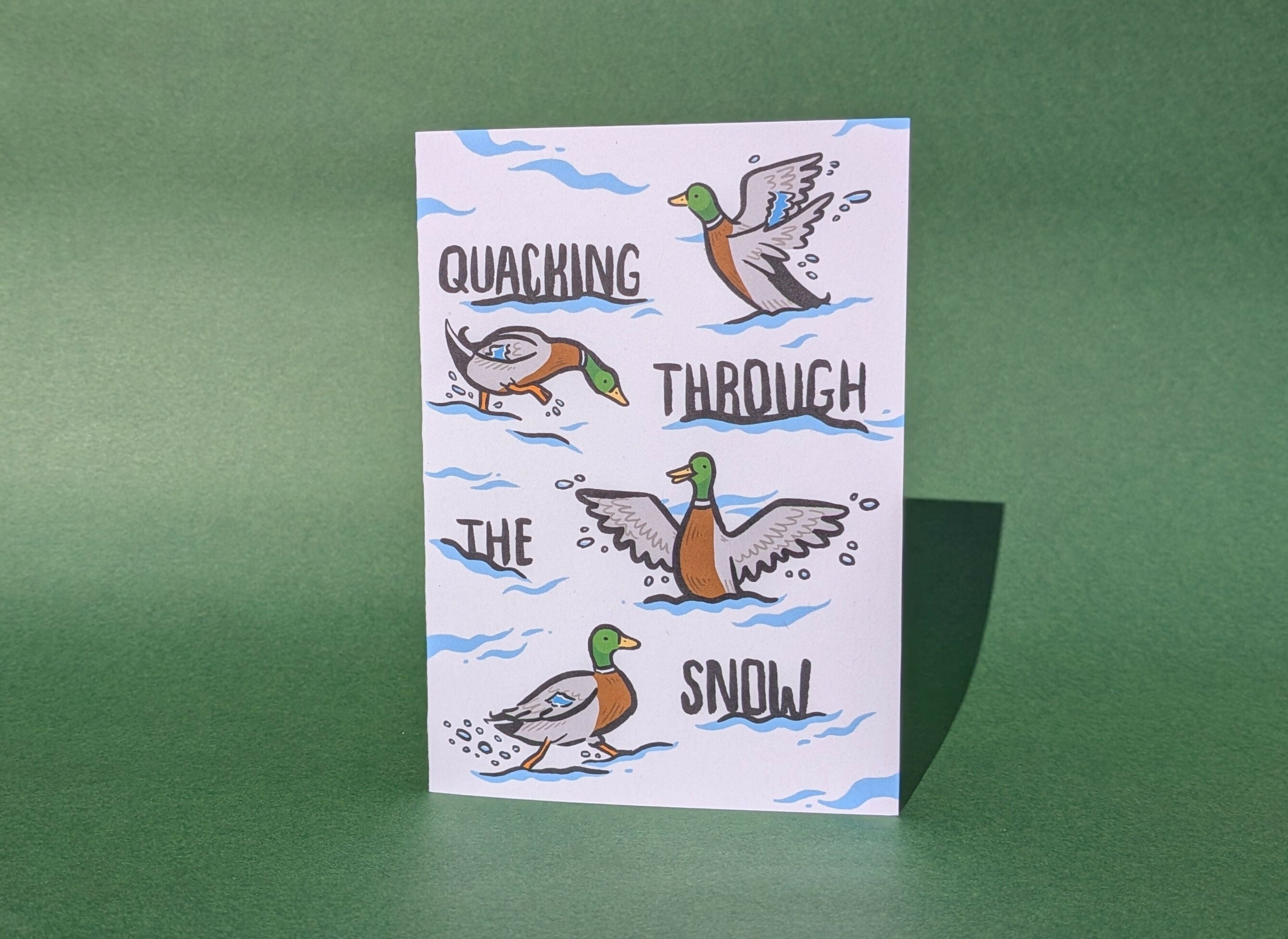 Quacking Through The Snow Duck Christmas Card