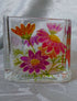 Hand Painted Glass Candle Holder.