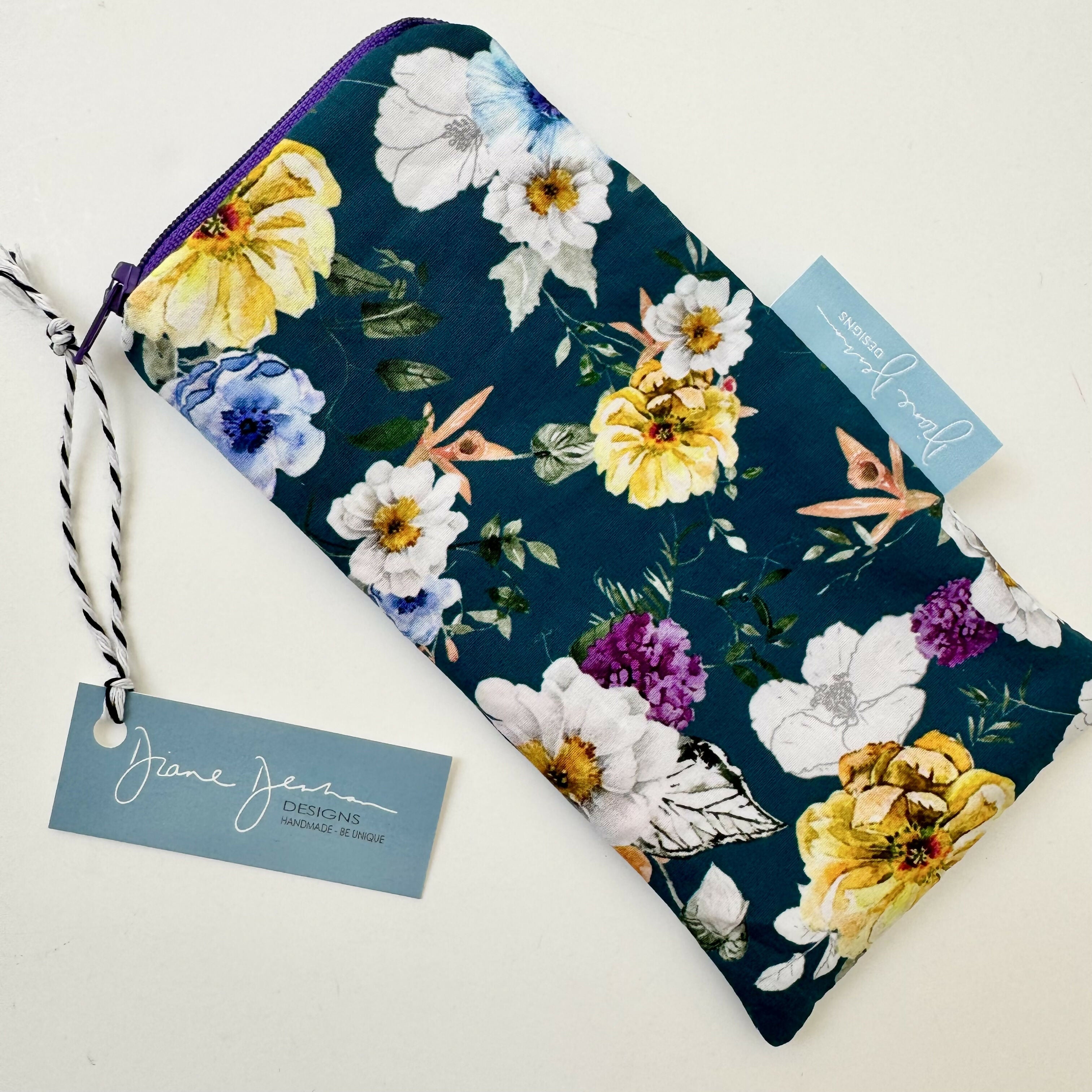 Glasses Case - Teal Floral