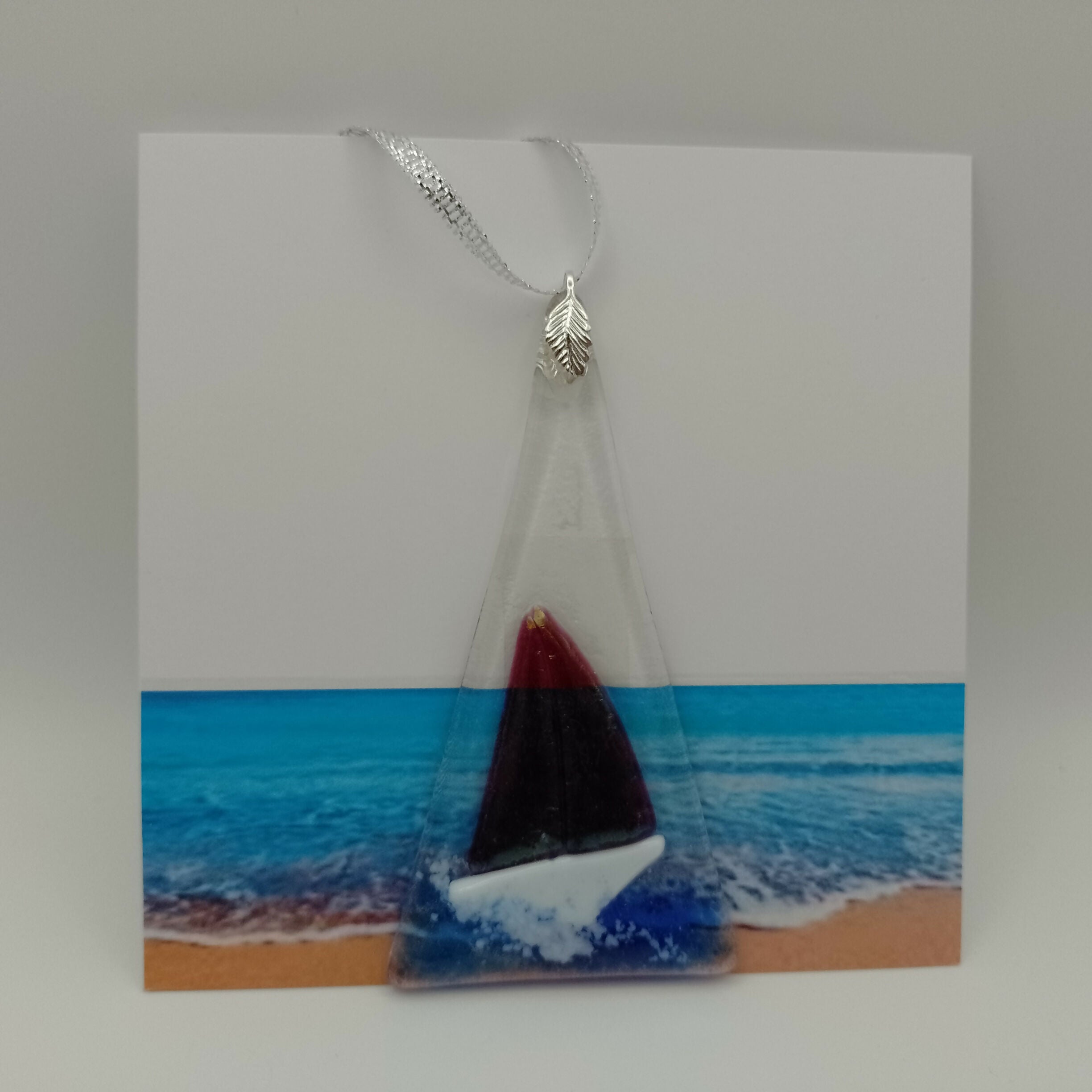 Fused Glass Boat Card