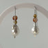 HEALING CRYSTAL & STERLING SILVER SOLAR PLEXUS CHAKRA EARRINGS WITH BAROQUE PEARLS