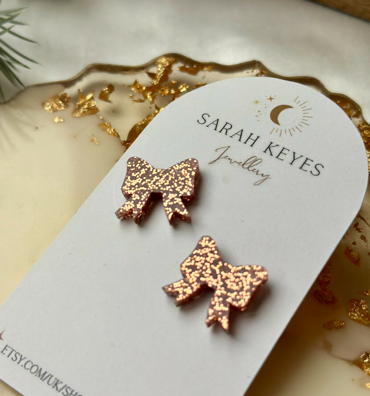 CUTE, CHRISTMAS BOW STUDS