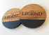 Engraved Black Marble and Acacia Coaster - The Legend