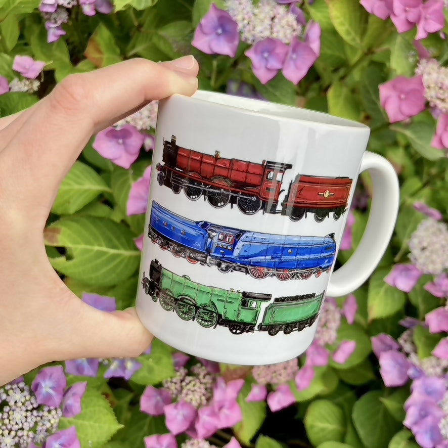Steam Train Illustrated Mug