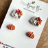 Handmade Autumn Stud Earrings / Set of 2 pairs of Studs / Handmade Polymer Clay Jewellery