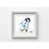 FINE ART PRINT OF PADDLING PENGUIN, PART OF THE 'LITTLE MINI TREASURE' ART COLLECTION