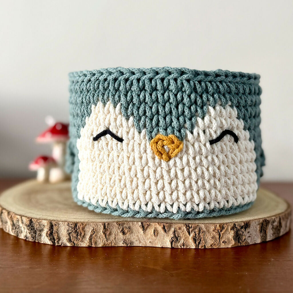 Crochet Penguin Basket