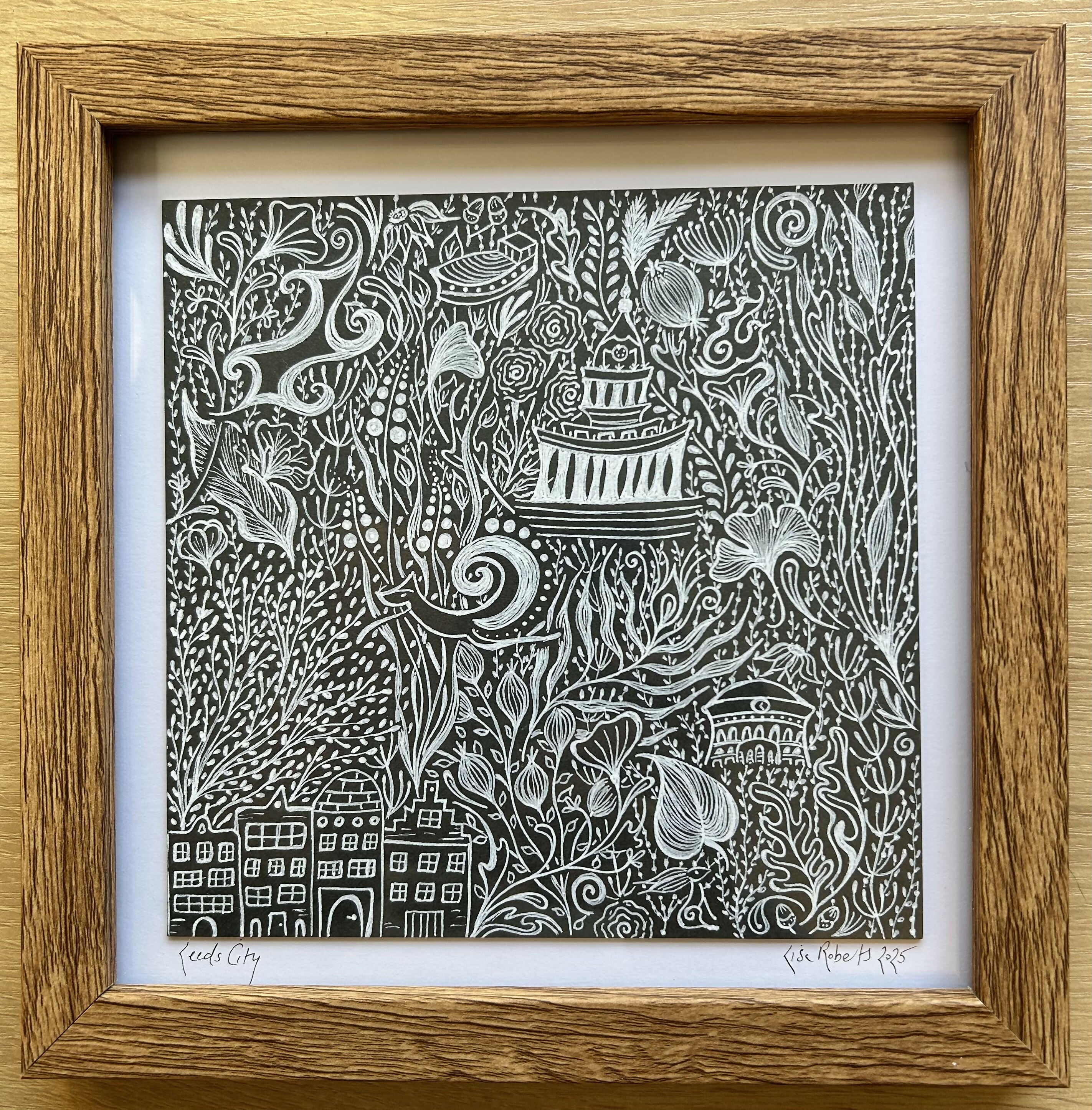 LEEDS CITY Original Framed & Signed Artwork