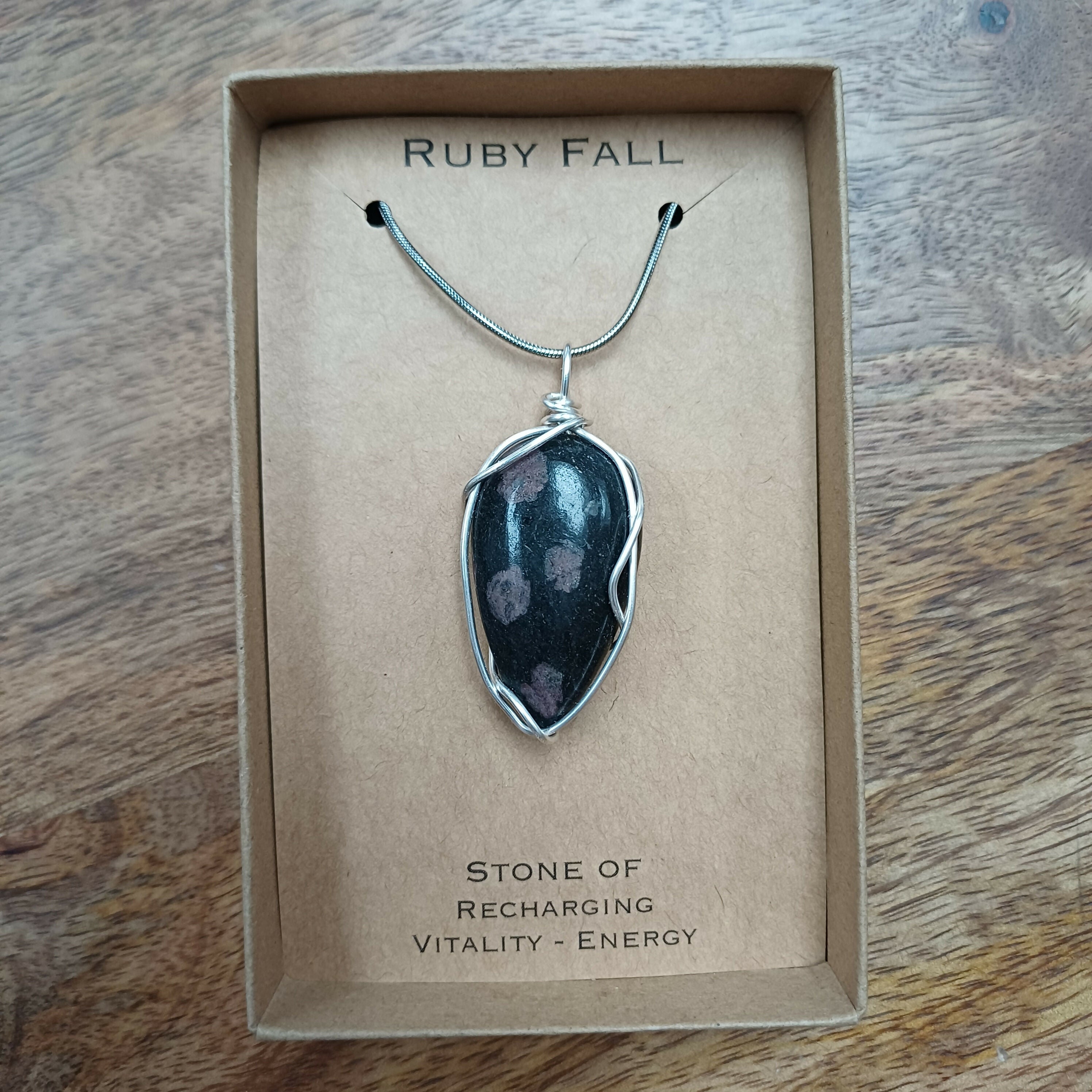 Ruby Fall Wire Wrapped Pendant