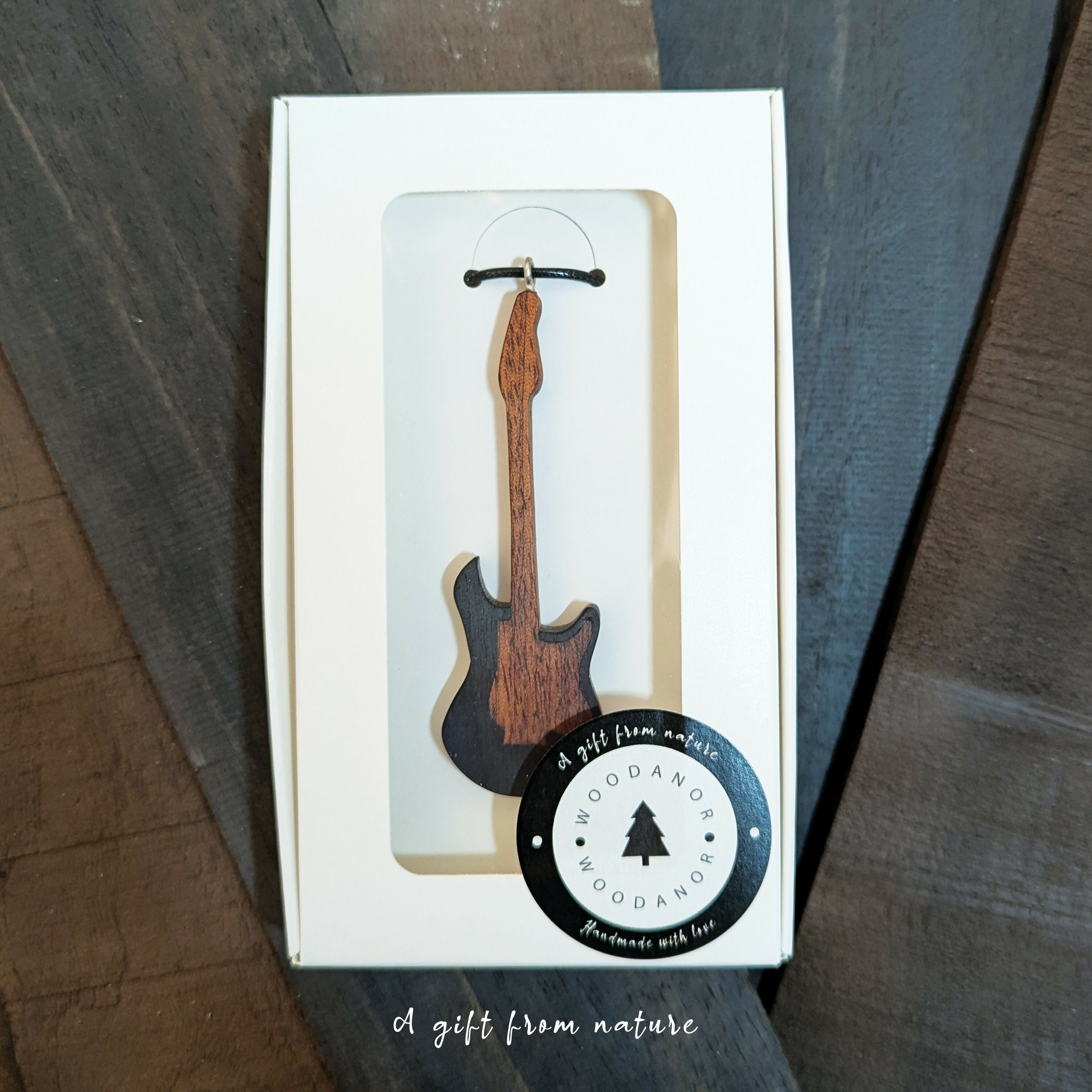 Handcrafted Electric Guitar Wooden Pendant