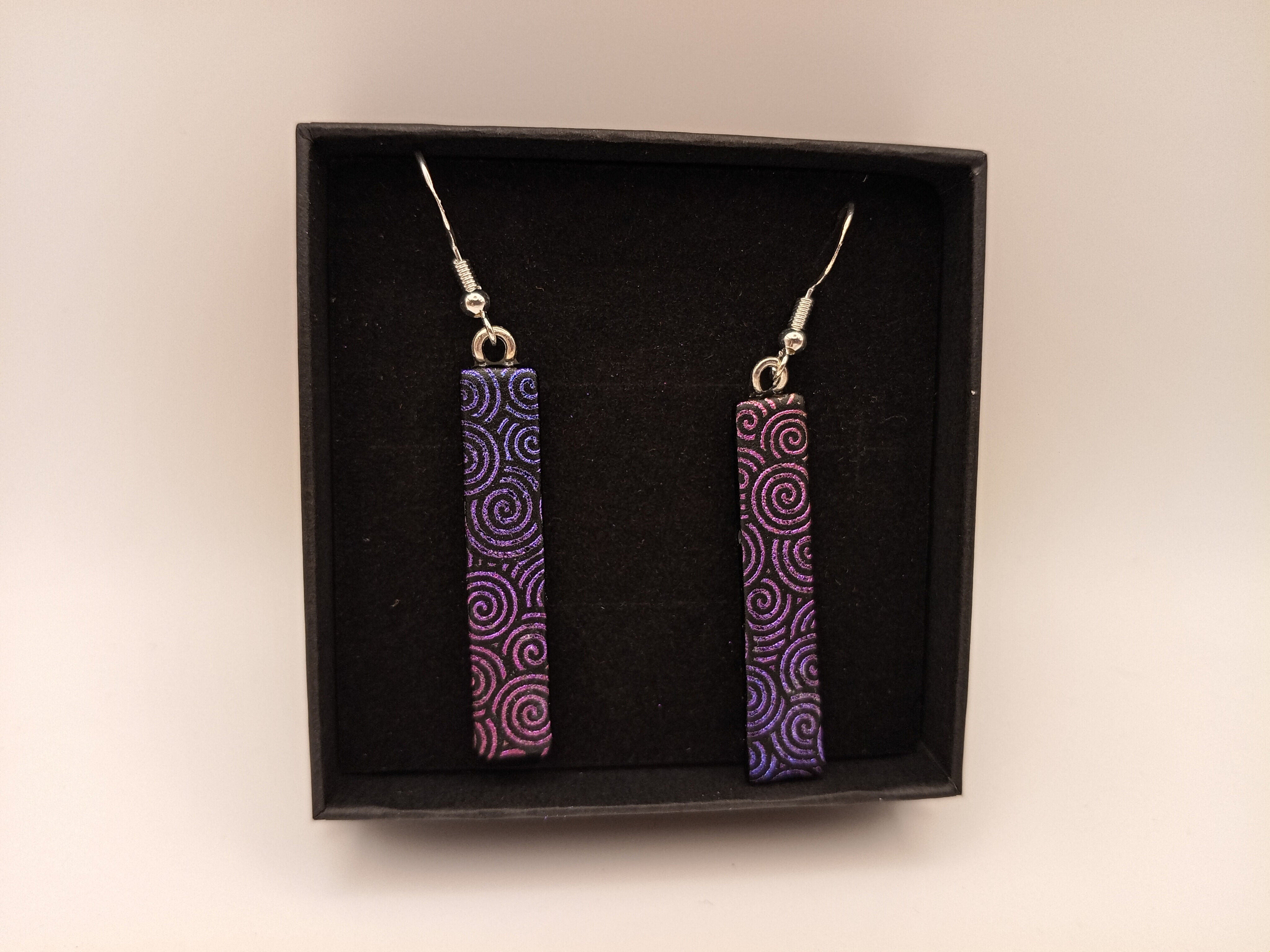 Purple and Pink Spiral Earrings