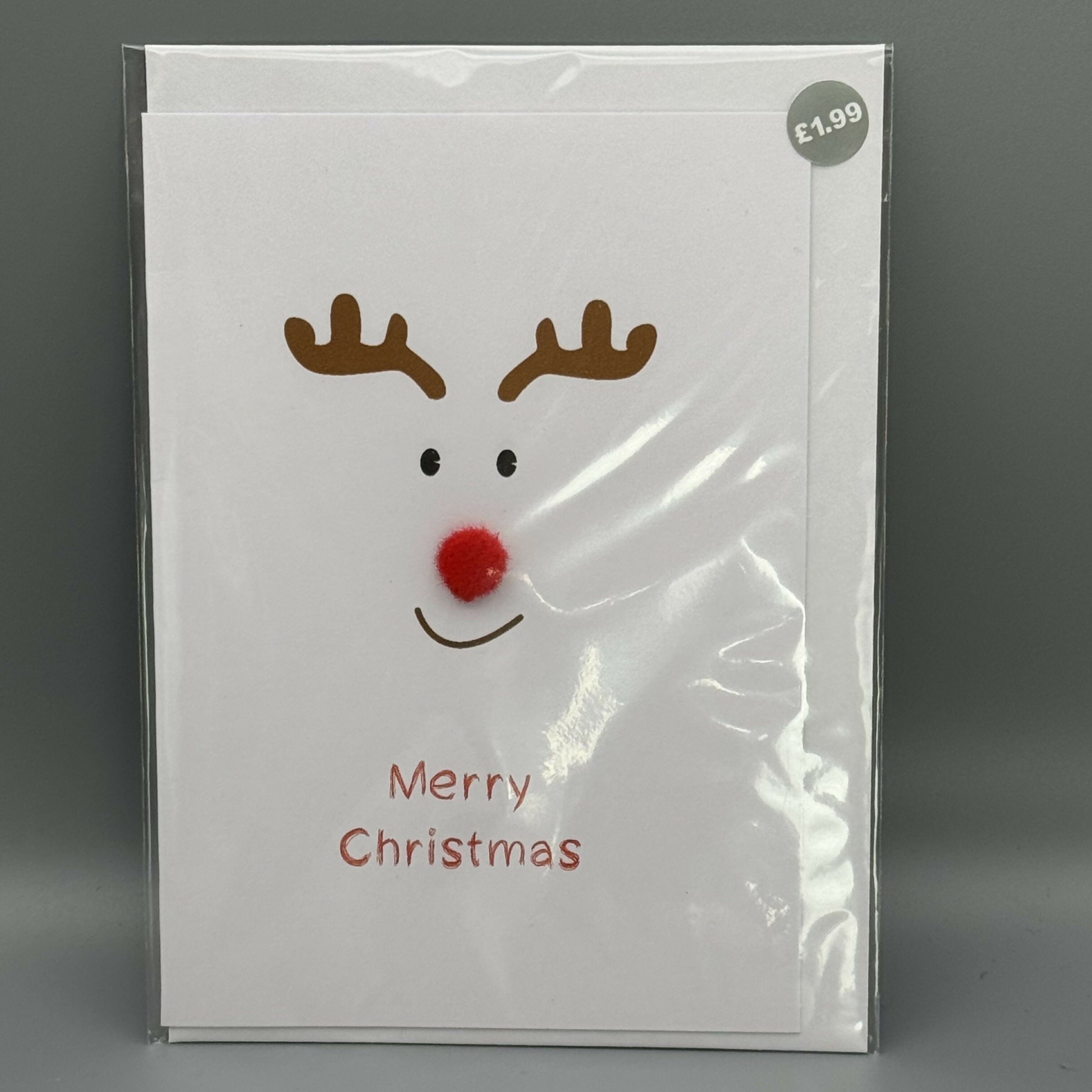 Pom Pom Christmas Card- Reindeer