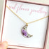 Purple Daisy Real Flower Moon Necklace Gold Plated