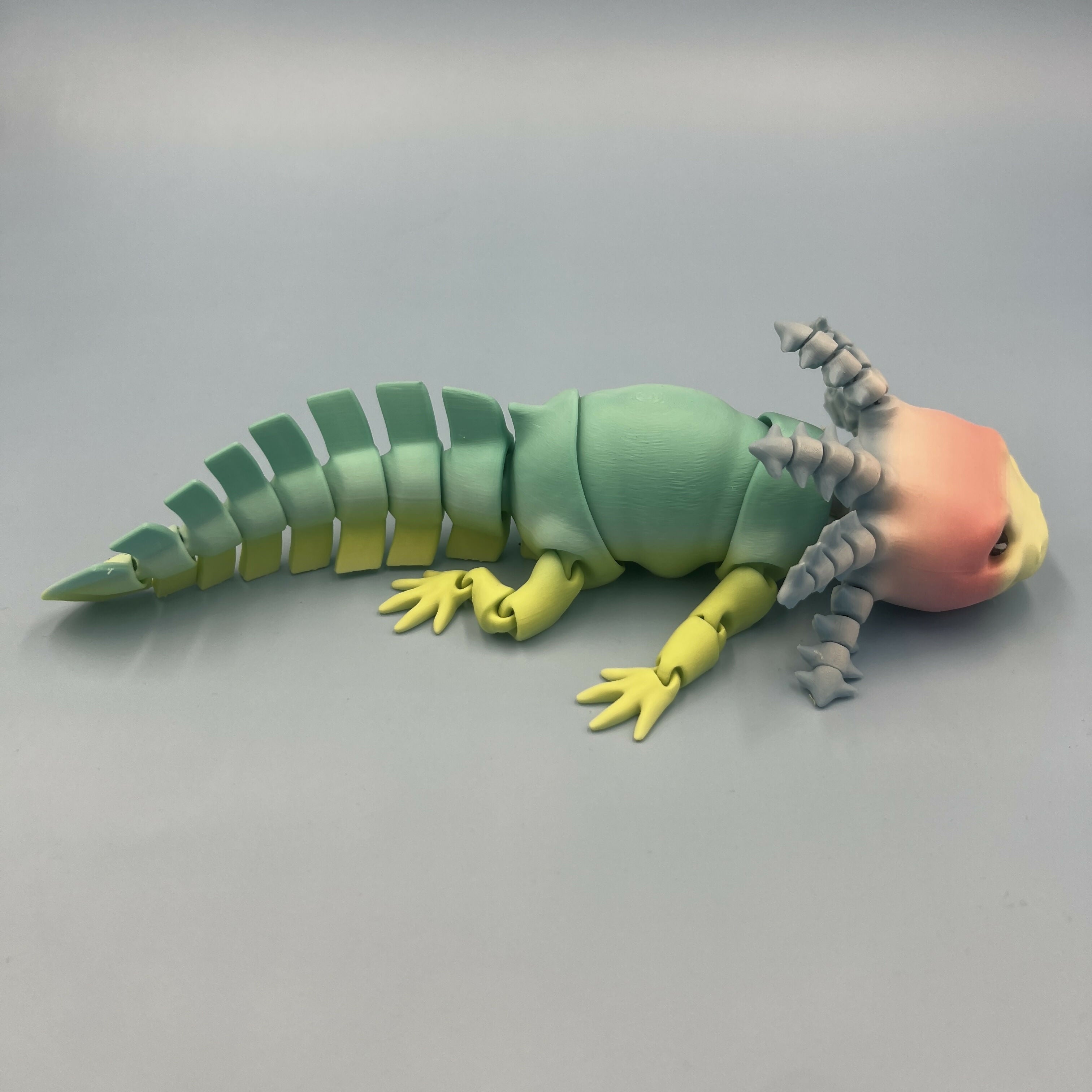 3D Printed LARGE: Articulated Sensory Fidget Animals friends Axolotl (Ice cream Rainbow) 25cm