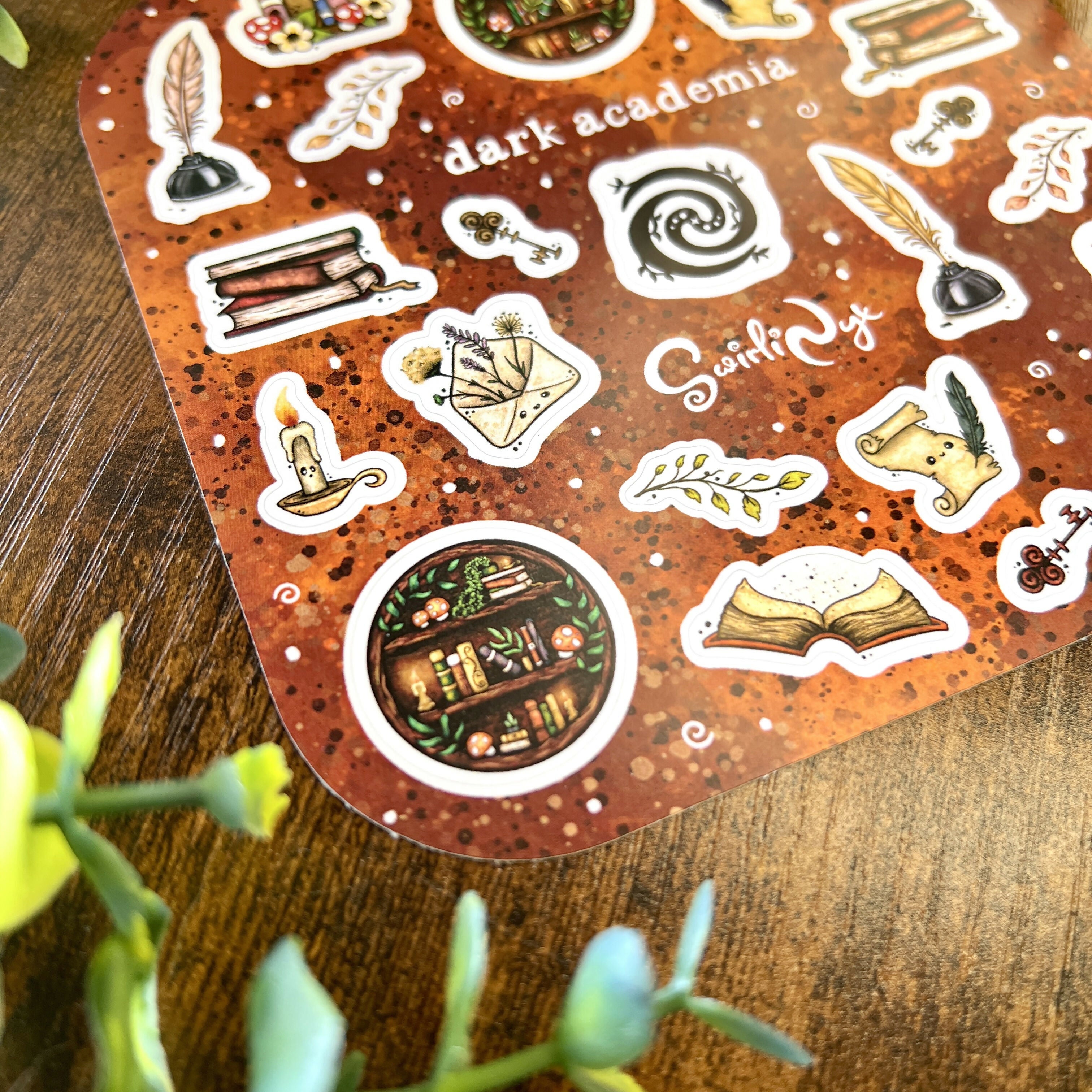 Dark Academia Brown Sticker Sheet