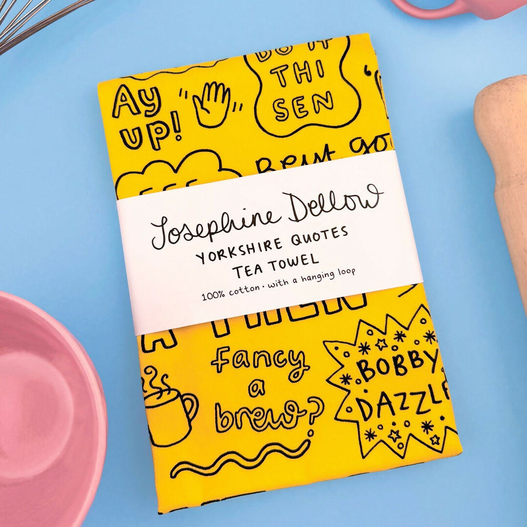 Yorkshire Quotes Tea Towel - Illustrated Home Gift