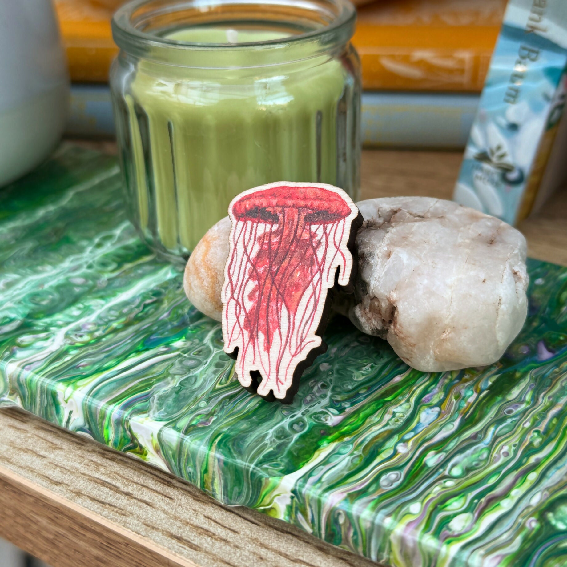 Jellyfish - Lions Mane - Wooden Pin