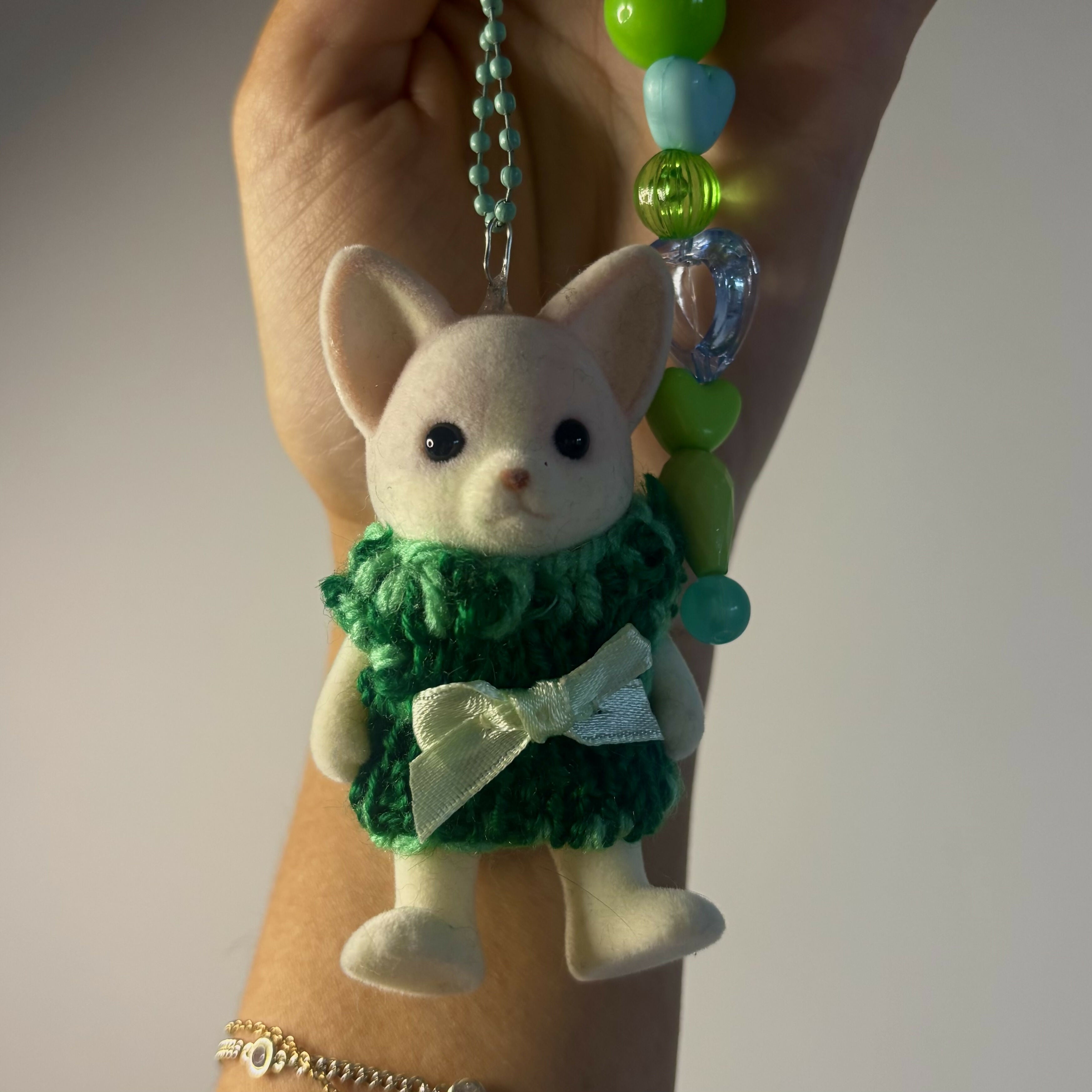 Green Knit Jumper Keyring