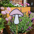 Streaky Pink Mushroom Stained Glass Plantstake