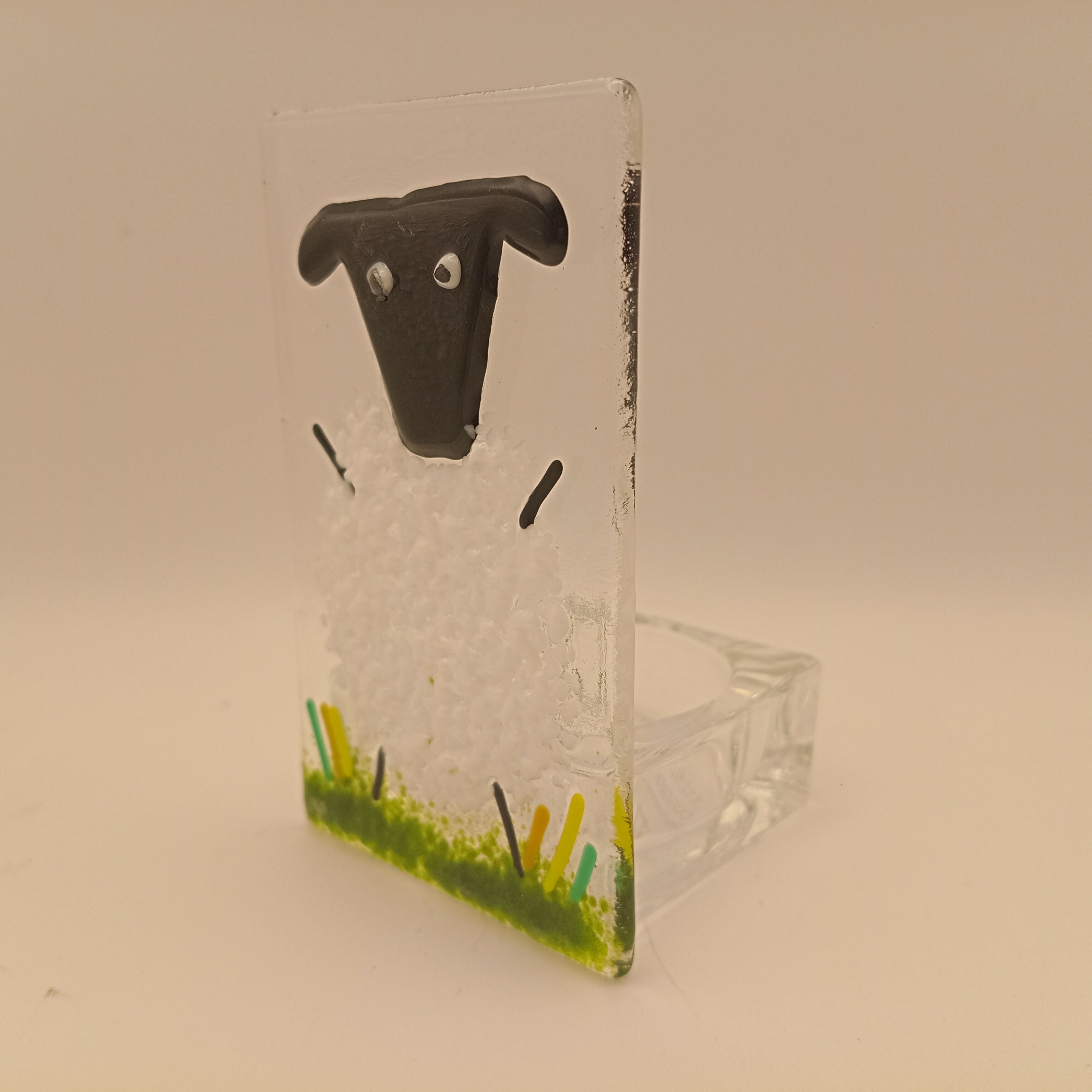 Fused Glass Sheep Tealight