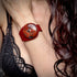 Handcrafted Natural Leather & Red Brecciated Jasper Gemstone Bracelet - Size S or M