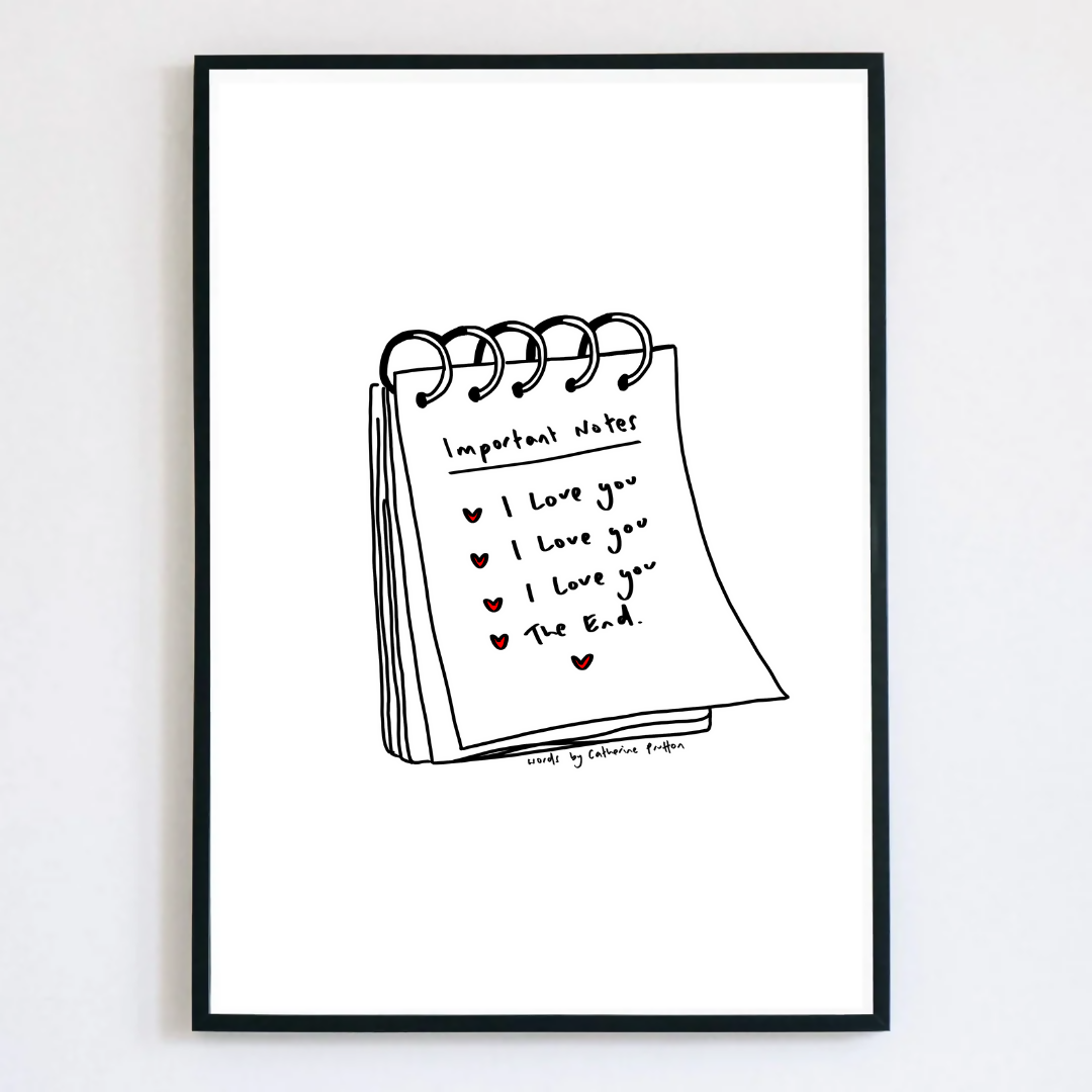 Important Notes Poem Print