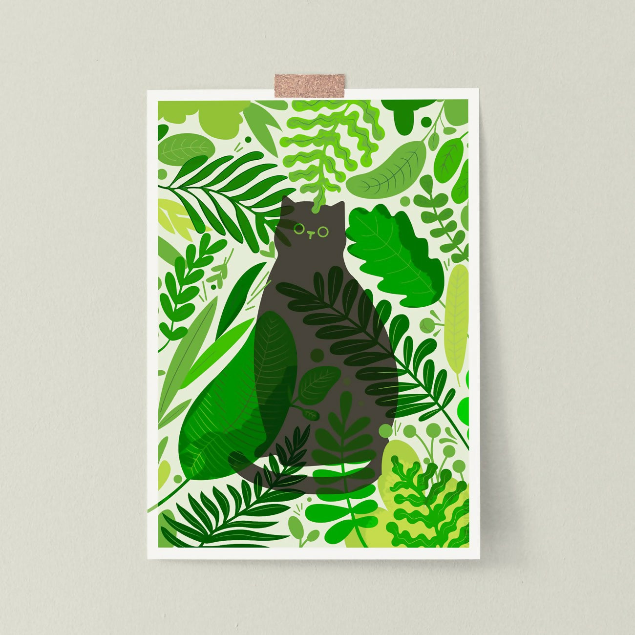 a3-green-peeking-cat-print