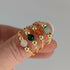SIZE LARGE Semi Precious Bead Gold Plated Wire Rings in a Choice of Colours