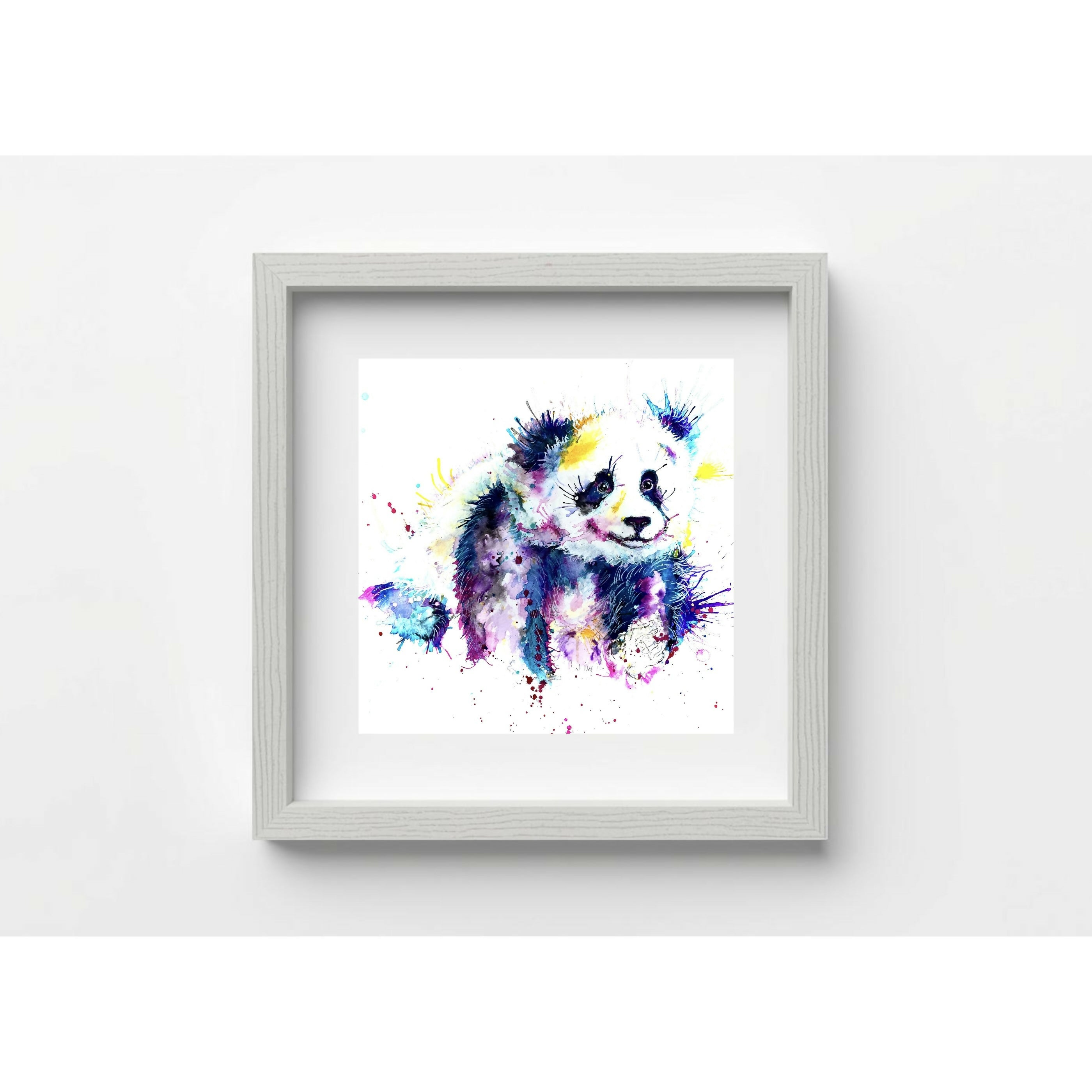 FINE ART PRINT OF PURPLE PANDA, PART OF THE 'LITTLE MINI TREASURE' ART COLLECTION