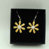 Yellow and White Enamel Flower Earrings