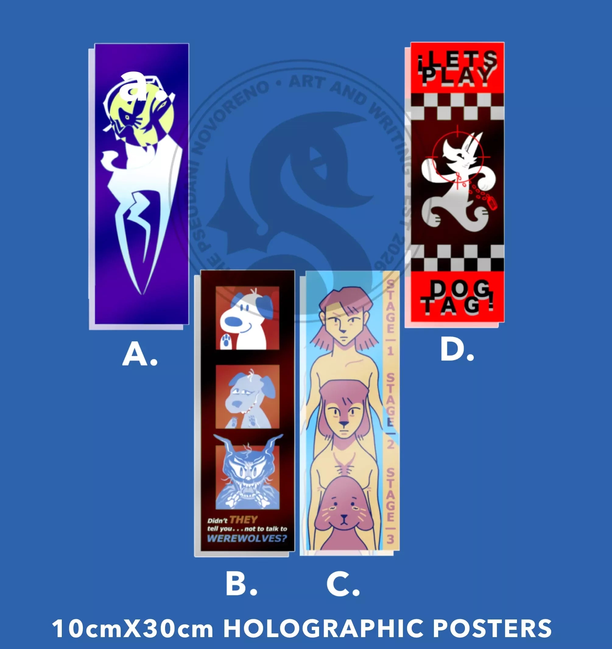 POSTER SET I - 30X10cm Holographic Posters