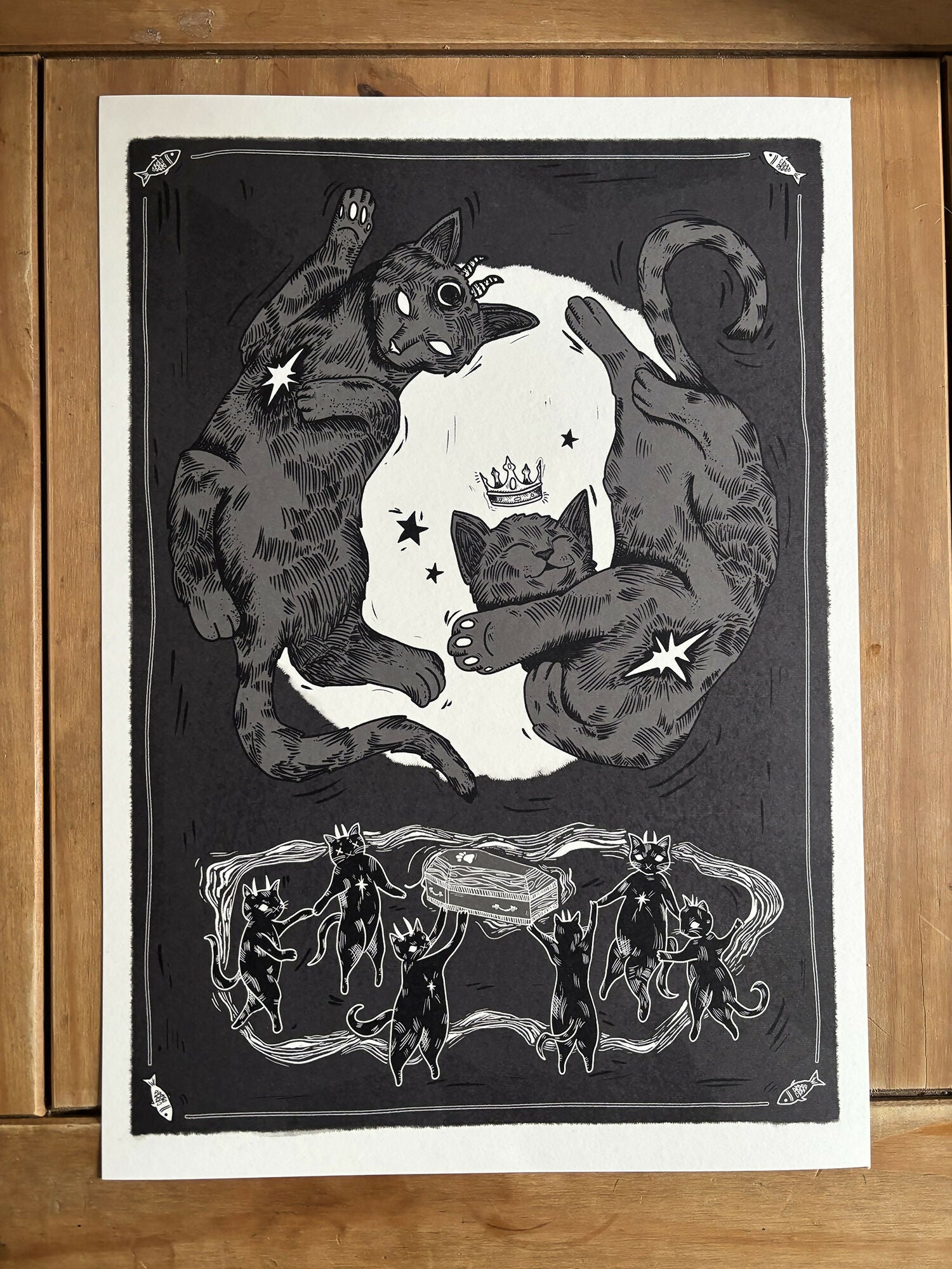 King of the Cats / Folklore Feline Art Print A3