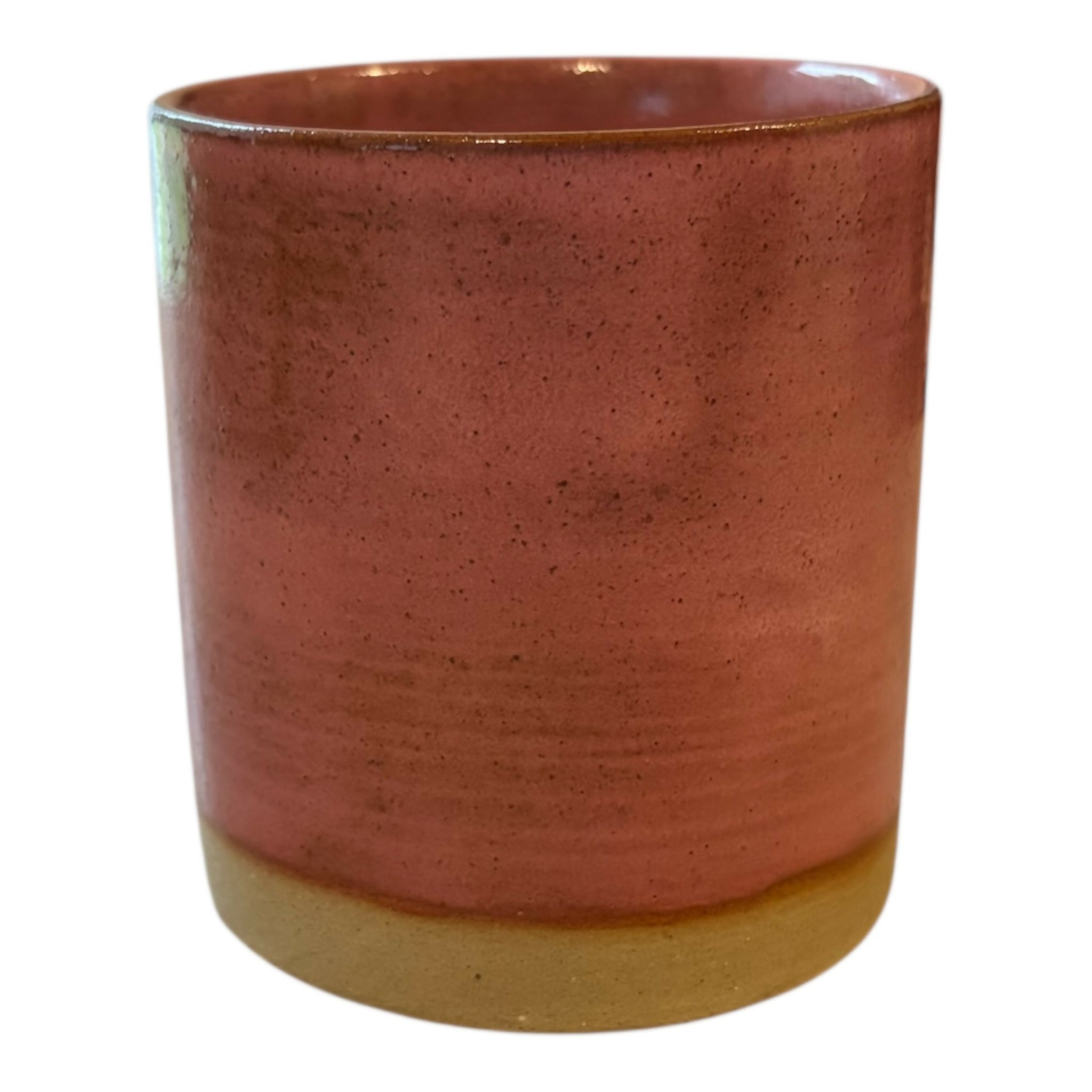 Raspberry Stoneware Refillable Candle Pot & Candle Refill