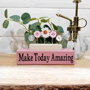 Make today amazing pink button art gift