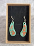 Handcrafted Teardrop Shaped Green And Red Earrings
