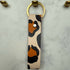 Hand Painted Leopard Key Ring Gold
