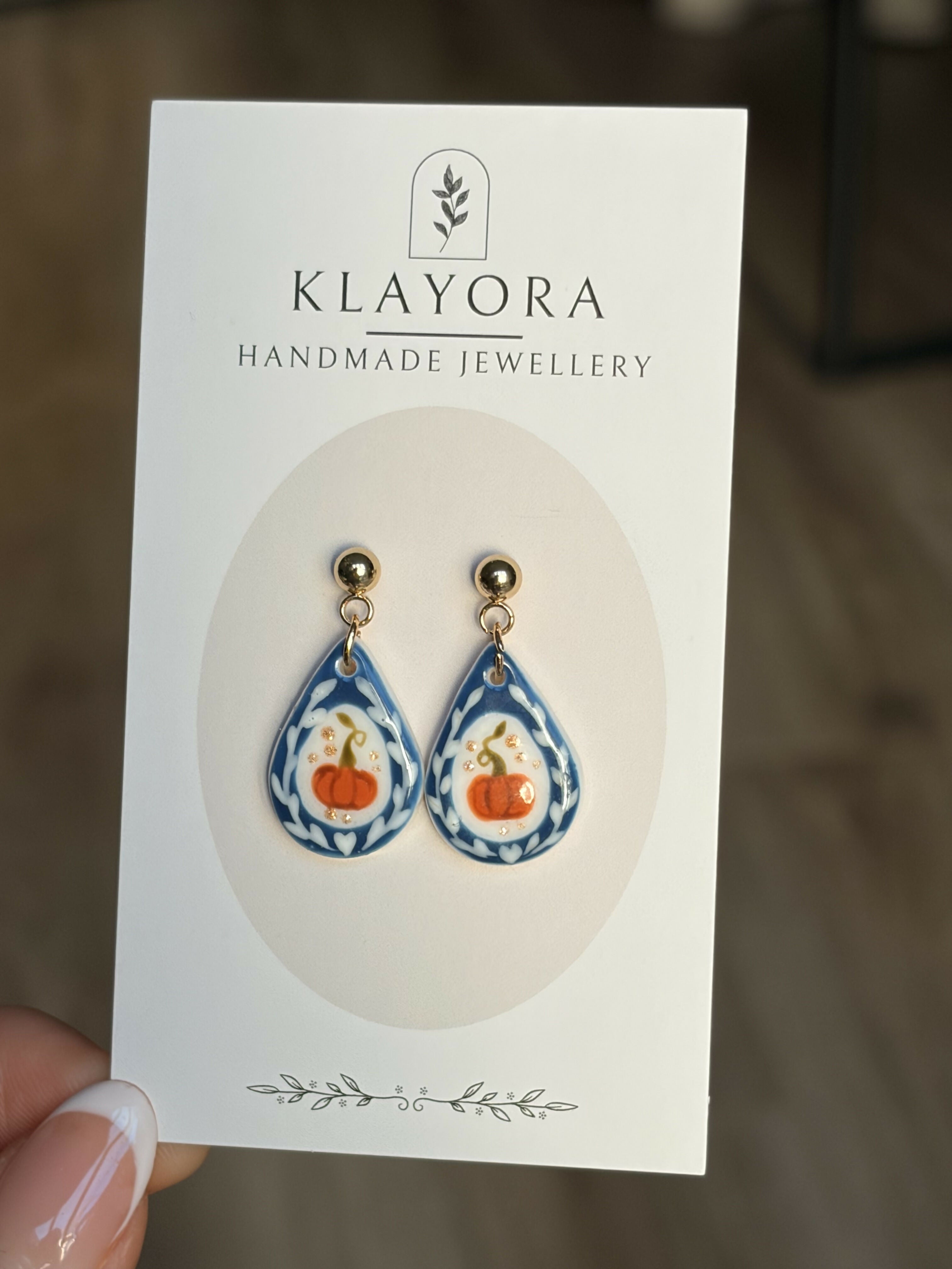 Pumpkin Clay Earrings