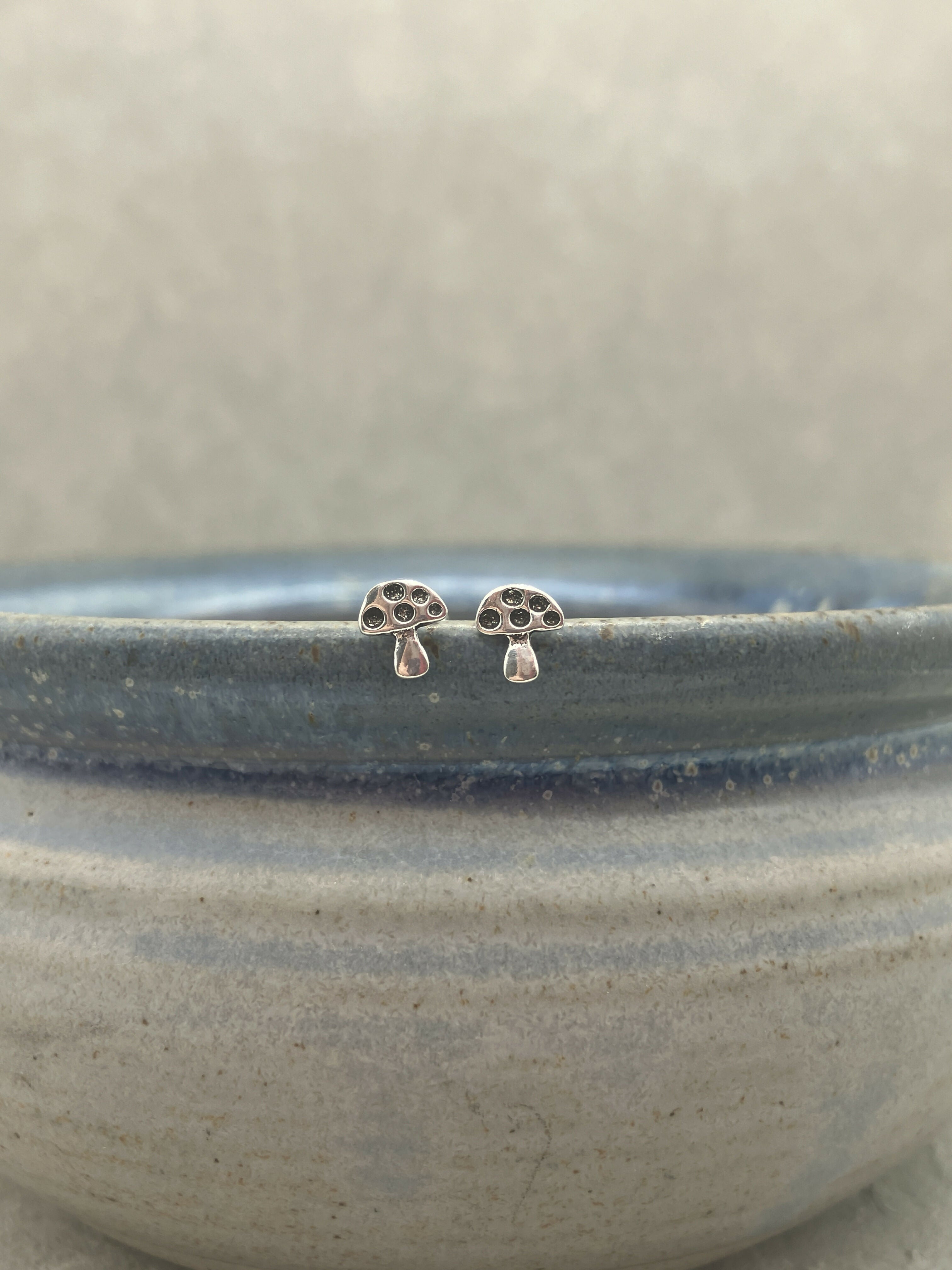 Mushroom Sterling Silver Studs