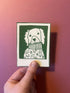 Pet Polaroid Print - Green Dog