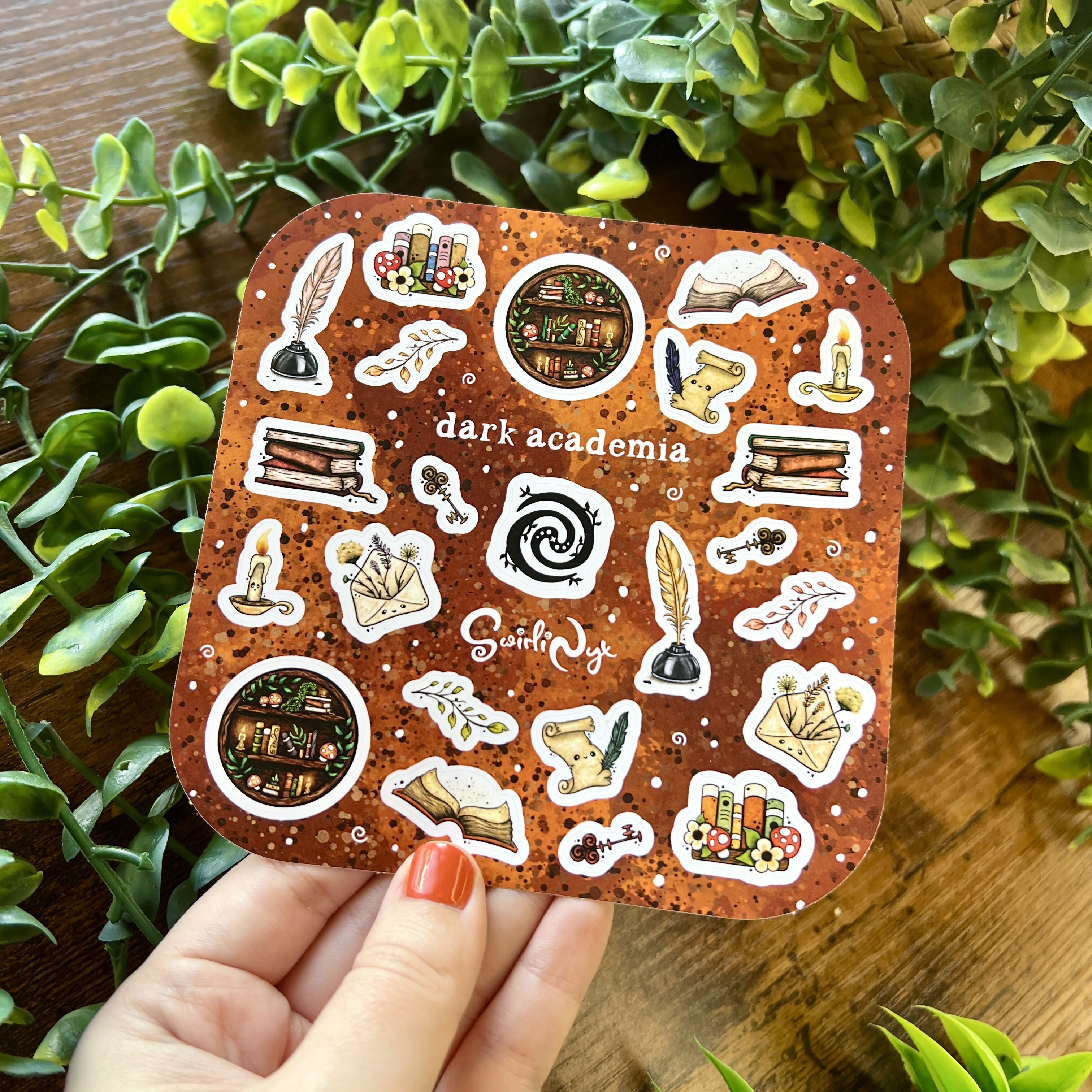Dark Academia Brown Sticker Sheet