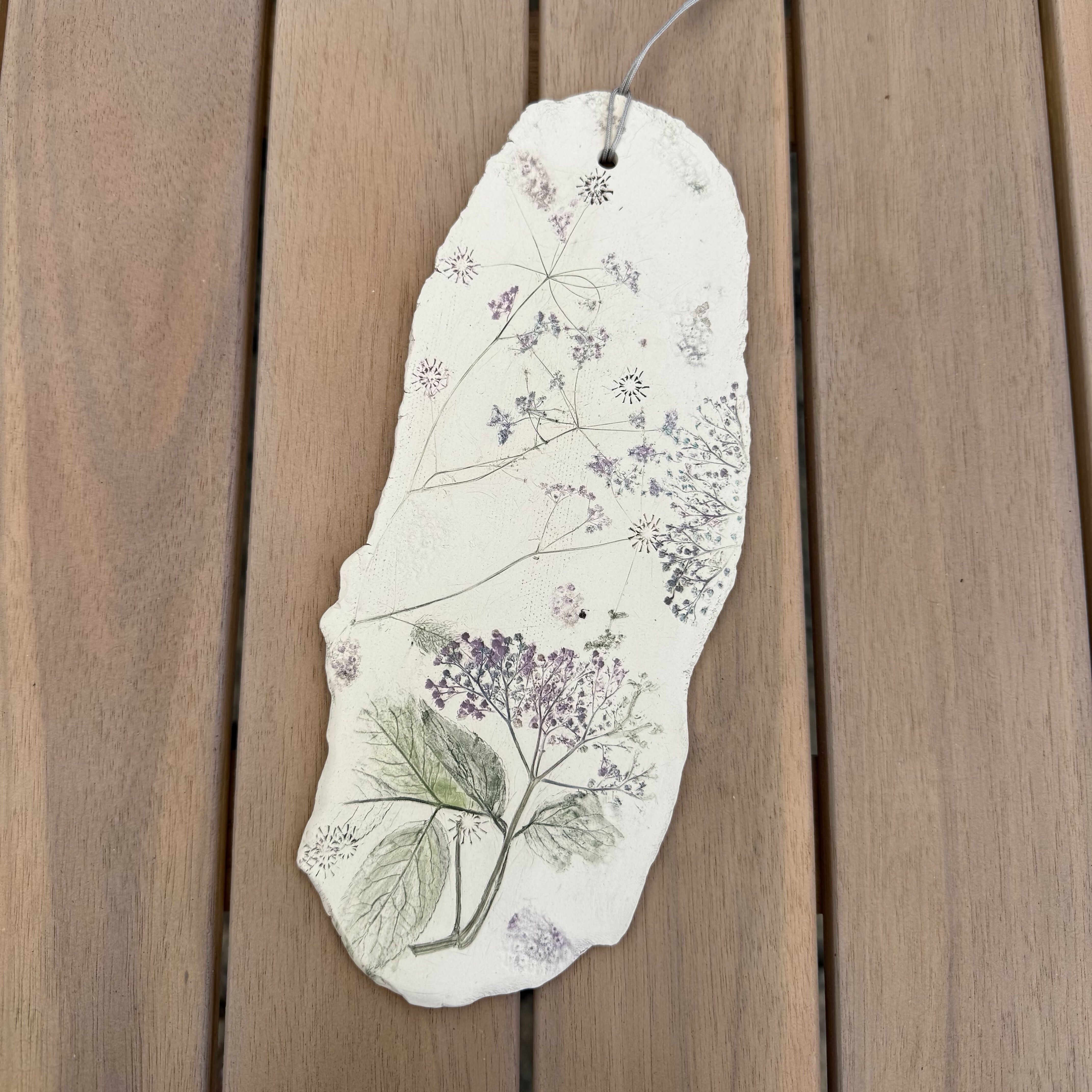 Botanical ceramic shard