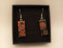 Orange and Gold On Black Dichroic Earrings