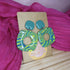 Green Swirly Square Earrings
