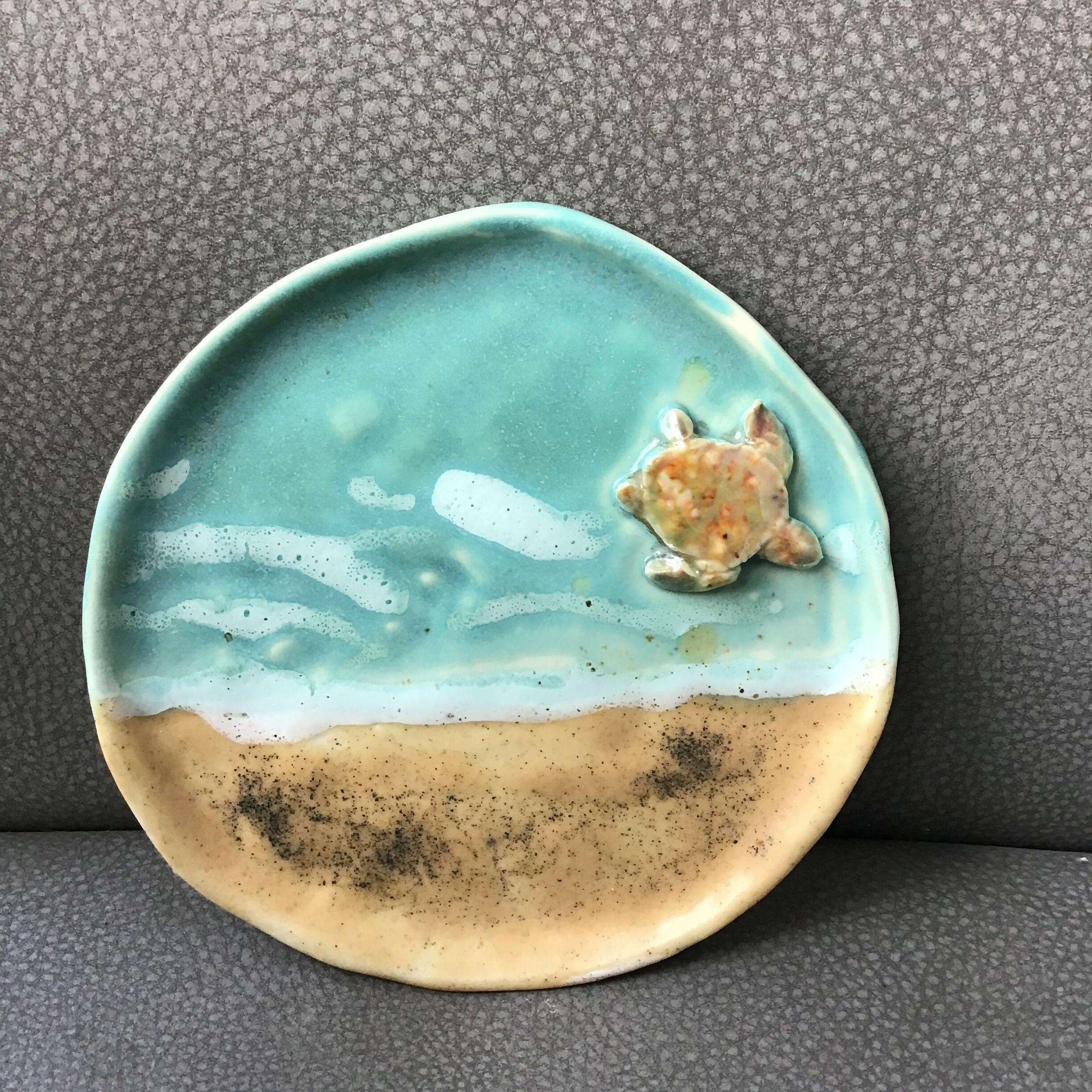 Porcelain Beach Sea Turtle Plate