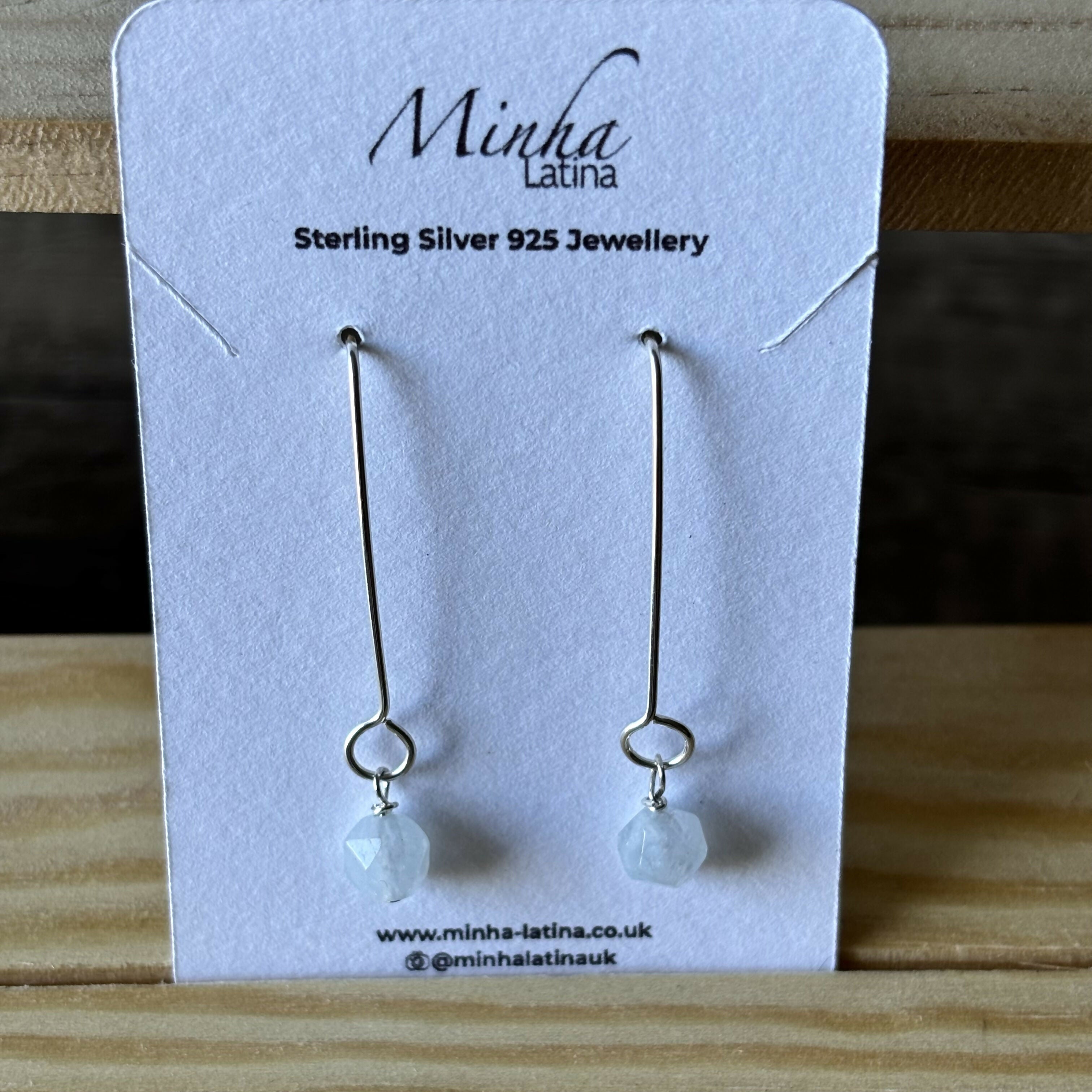 Sterling Silver Aquamarine Drop Earrings