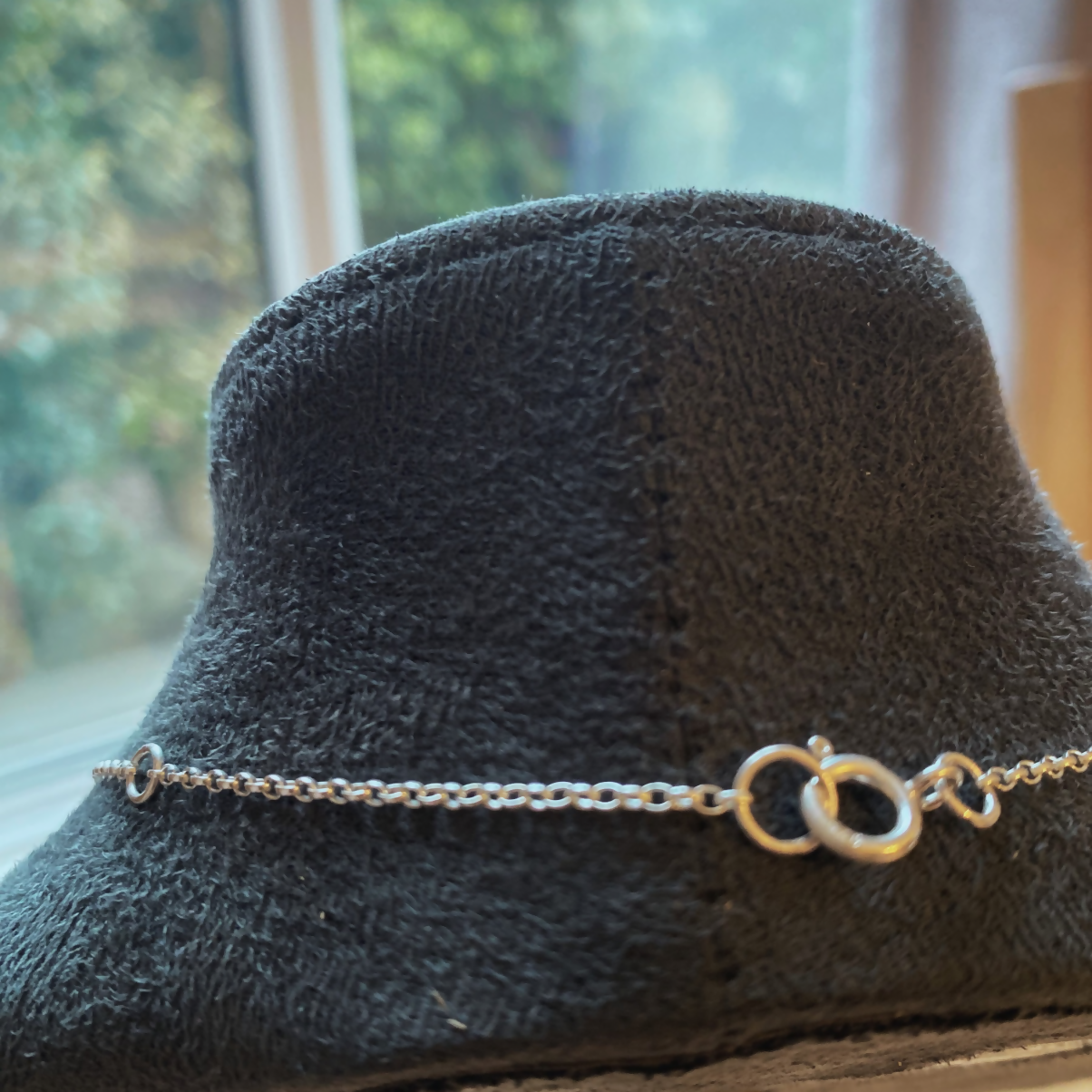 Sterling Silver Connected Circles Necklace - Adjustable 16 to 18 inches