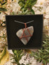 Jasper Wire Wrapped Crystal Necklace on Sterling Silver Chain