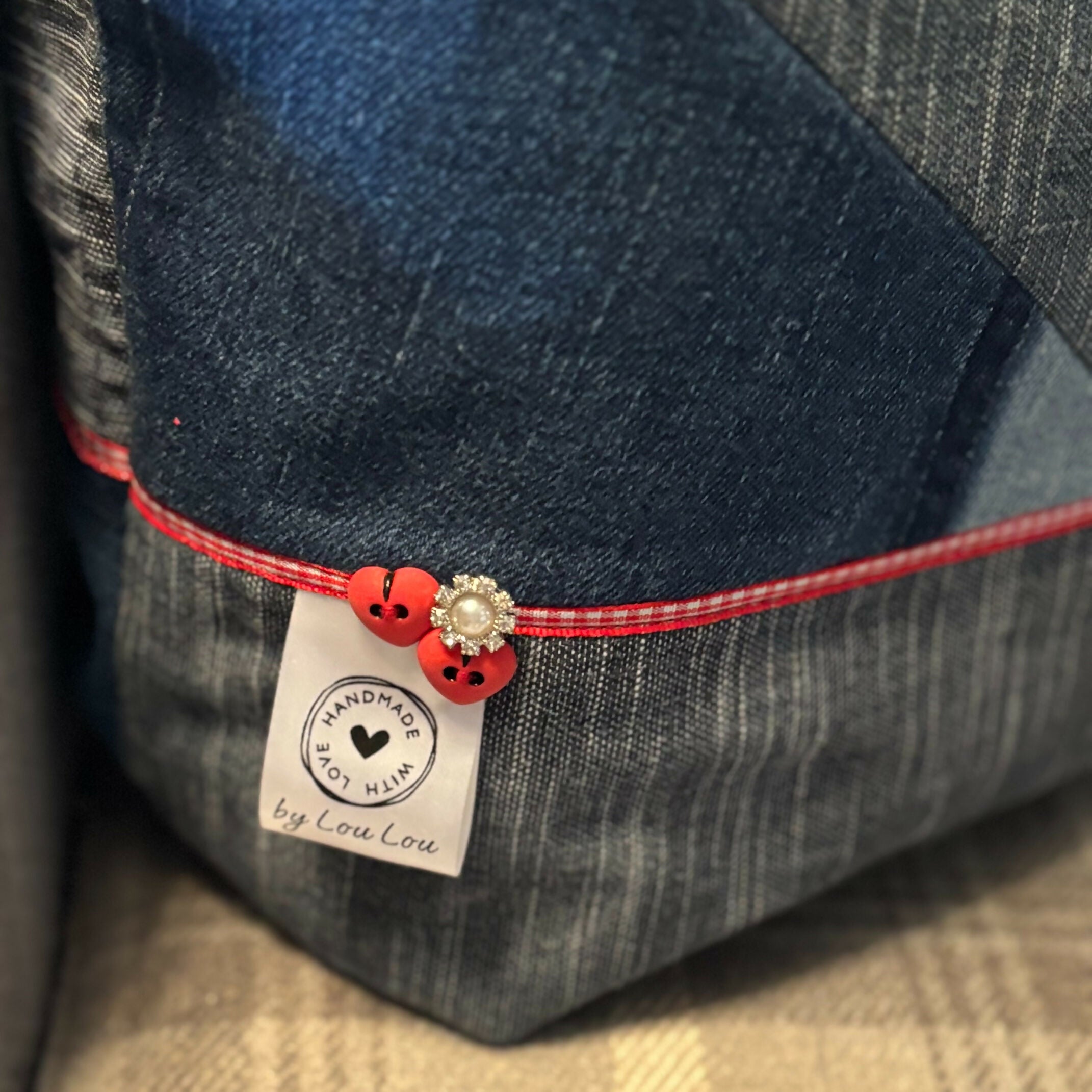 Unique Handcrafted Denim Tote Bag Handbag Made From Upcycled Jeans